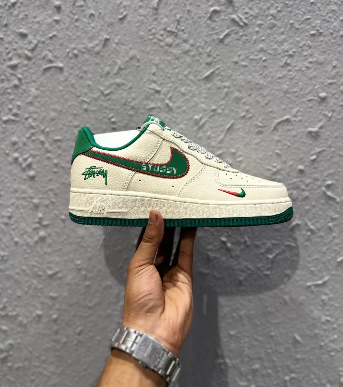 NIKE AIR JORDAN CUSTOM STUSSY GREEN - Image 7