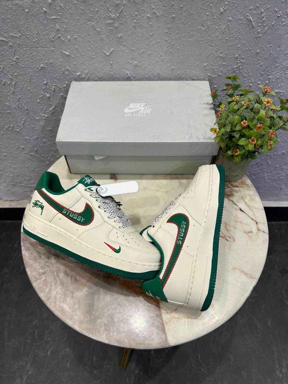 NIKE AIR JORDAN CUSTOM STUSSY GREEN - Image 2